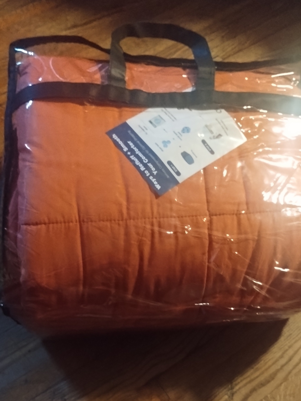 Orange Quilted Throw Blanket -